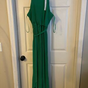 She + Sky green long dress. Great for a night out or just a walk on the beach.